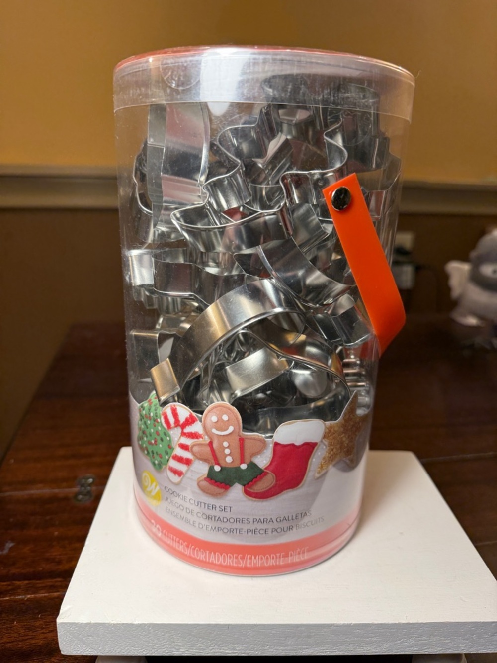 Wilton Silver Cookie Cutter Set with Orange Handle Accent 30 Pieces